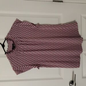 Adrienne Vittadini Pink and Black Patterned Blouse